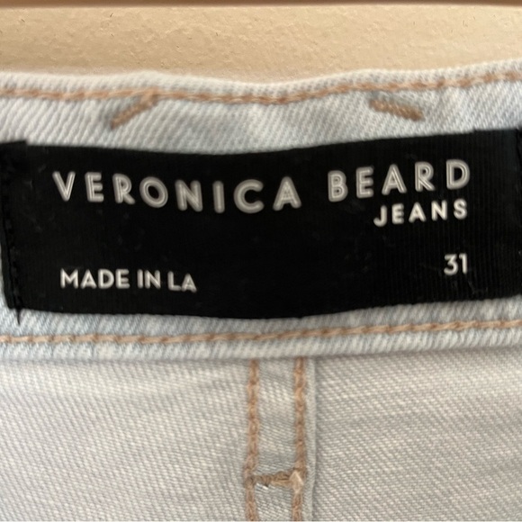 Veronica Beard Grant Wide Leg Jeans Braided High Waist Size 31 Aspen Wash - Picture 12 of 16